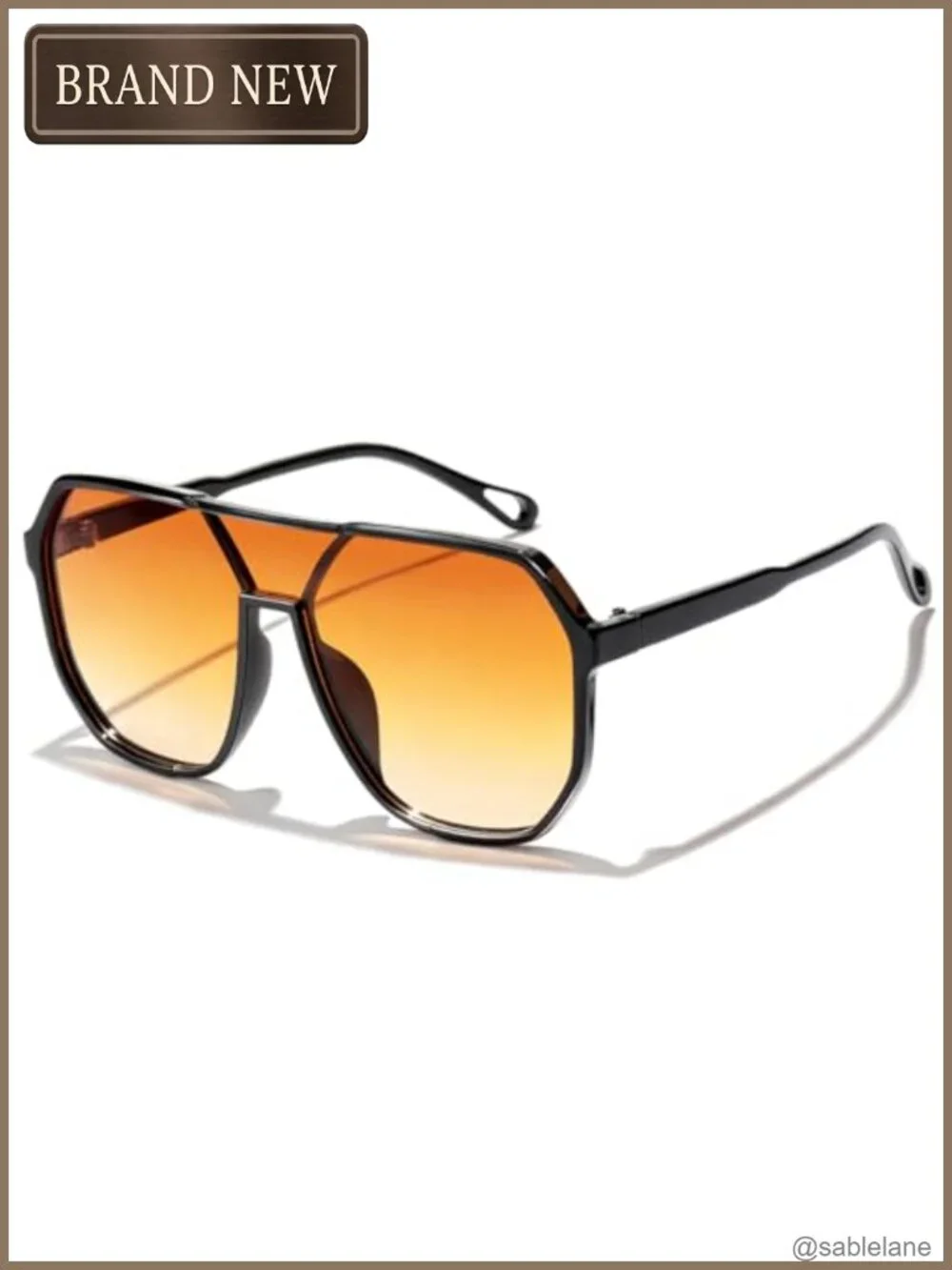 Oversized Aviator Sunglasses Women Men Retro Square Frame UV400 Protection
